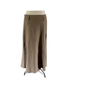 Vtg Y2K 2000s Brown Plaid Maxi Skirt Sz 6 Preppy Academia